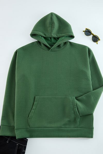 Trendyol Collection Χακί Oversize/Φαρδιά κοπή με υφή Basic Hooded Sweatshirt TMNAW25SW00143