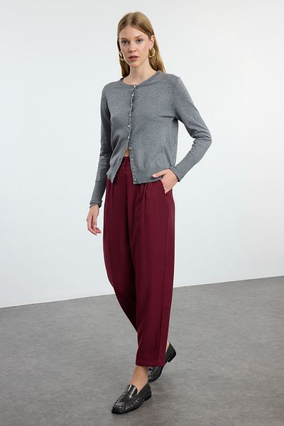 Trendyol Collection Burgunderrote Webhose mit Ballonschnitt - Twoaw25pl00037