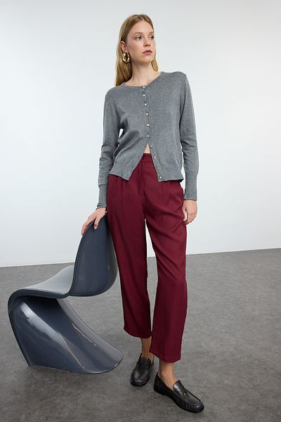 Trendyol Collection Burgunderrote Webhose mit Ballonschnitt - Twoaw25pl00037