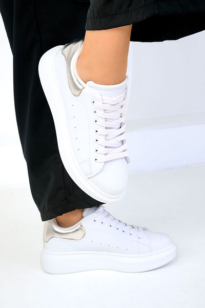 SOHO White-Silver Women's Sneakers 15732