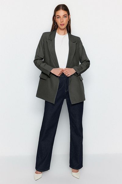 Trendyol Collection Double Breasted Blazer Jacket - Anthracite Lined, TWOSS20CE0059