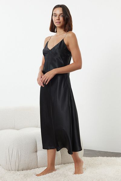Trendyol Collection Satin Woven - Stone Detailed Rope Strap Nightdress Thmaw25Gc00001