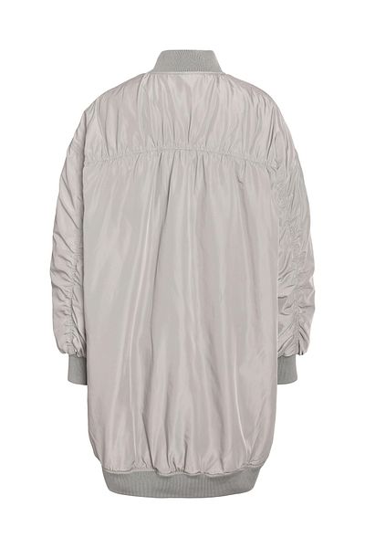 Noisy May LDS - Lange Bomberjacke, silberner Reißverschluss, Taschen vorne, Rippe an der Flasche