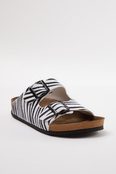 TRENDYOL SHOES Zebra Double Buckle Women's Slippers Takss24Te00004