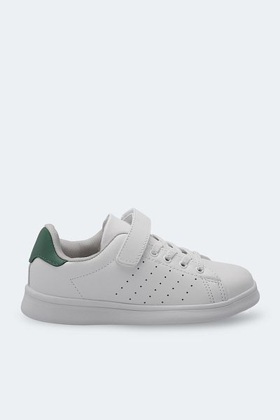 TRENDYOL SHOES Fehér, egy tépőzáras kontrasztos nagyfiús gyerek sportcipő TAKAW25SN00039