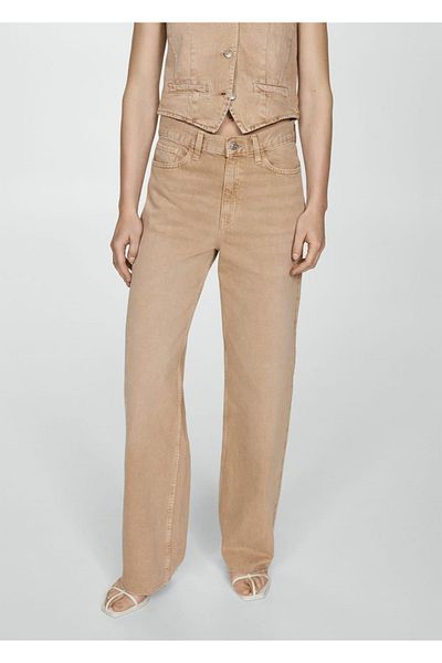 MANGO Woman Wideleg τζιν με ψηλή μέση