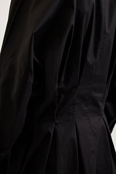 Hooopstore GİPE KOL DETAYLI GÖMLEK - SİYAH