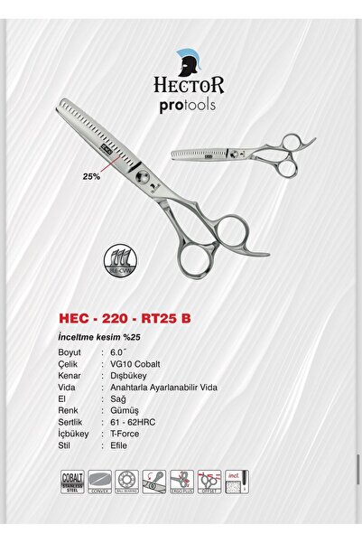 Hector HEC-220-RT25 B Kuaför Berber Makası