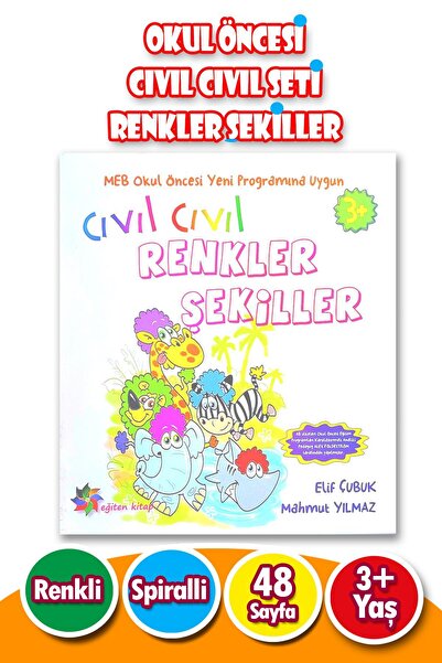 Harika Çocuk Yayınları 3 - 6 Yaş Okul Öncesi Cıvıl Cıvıl Seti Renkler Ve Şeki...