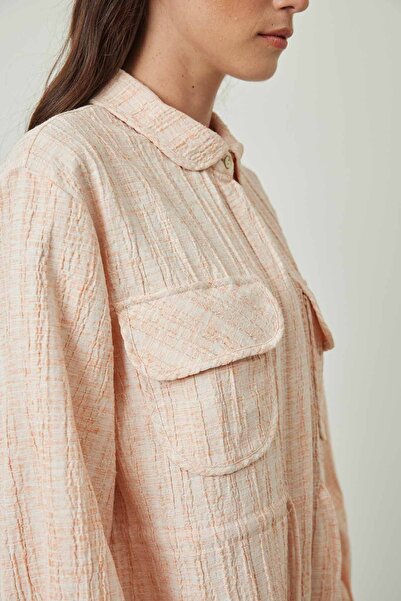 Hooopstore OranGe Linen Shirt - DrawstrinG Detail