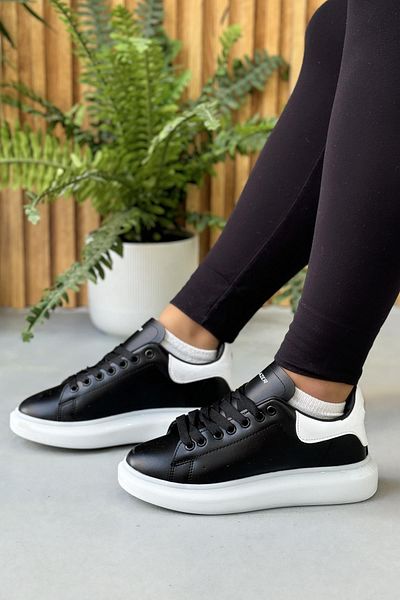 SOLAZER Pantofi de damă alb-negru - pantofi sport casual 032