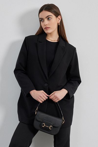 Hooopstore BAG WITH METAL BUCKLE COVER - BLACK