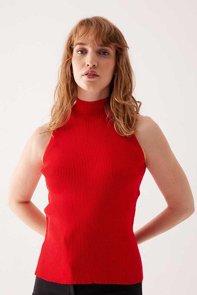 Hooopstore Corded Crop Top - Red