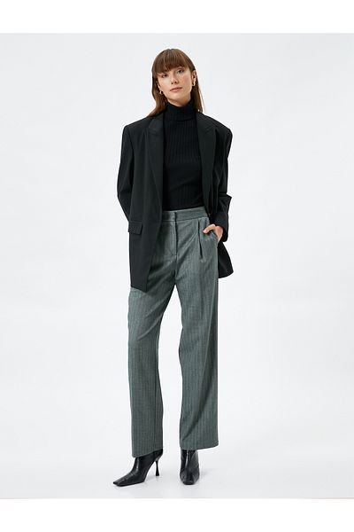 Koton Palazzo-Hose mit hoher Taille und Faltendetail aus Stoff