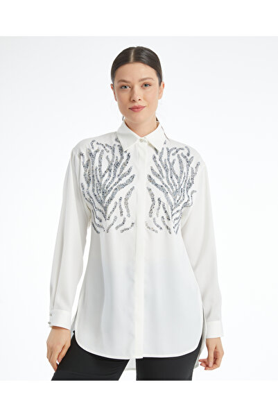 SERPİL Serpil Kadın Ekru Gömlek 38624
