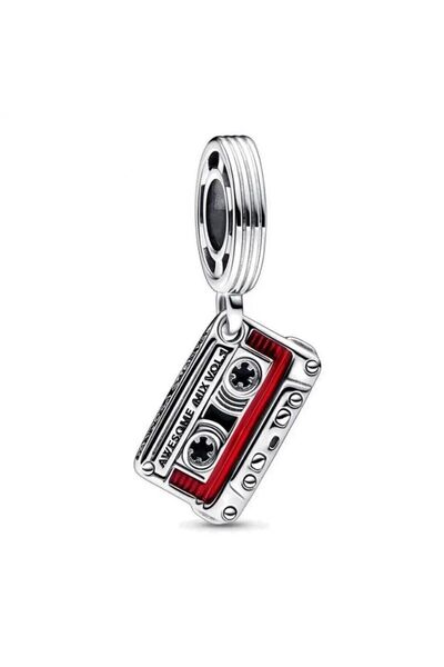 ni aksesuar Silver s925 Stamped Guardians of the Galaxy Cassette Dangle Charm