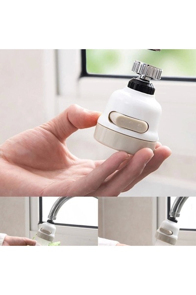 LarinHome Beyaz Tasarruflu Oynar Başlık Tazyikli Eviye Musluk Spiral Batarya ...