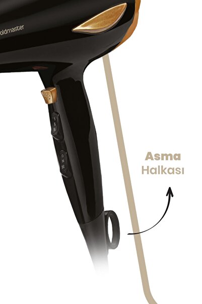 GOLDMASTER Vento 2200 Watt Dc Motor Hız Ve Isı Ayarlı Difüzör Başlıklı Saç Kurutma Makinesi