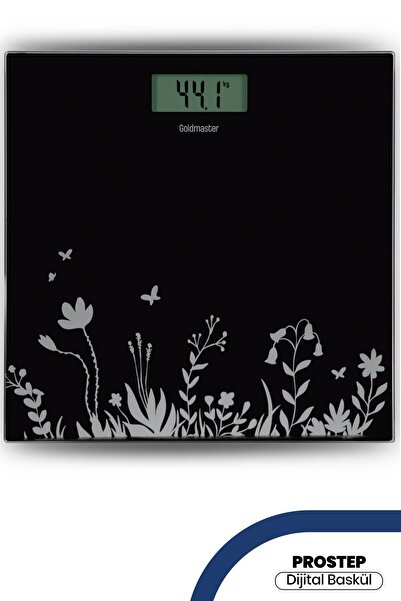 GOLDMASTER Prostep Dijital Lcd Ekran Temperli Cam 180 Kg Kapasiteli Banyo Baskül Tartı