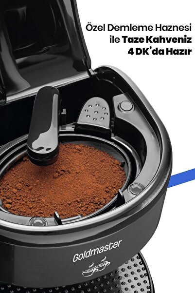 GOLDMASTER Keyf-i Kahve Yıkanabilir Ve Temizlenebilir Filtreli Çift Kupalı Filtre Kahve Makinesi