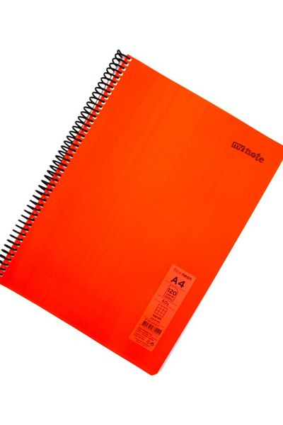 Mynote Flex A4 120 - Leaf Checkered Spiral Neon Cover Plastic Notebook