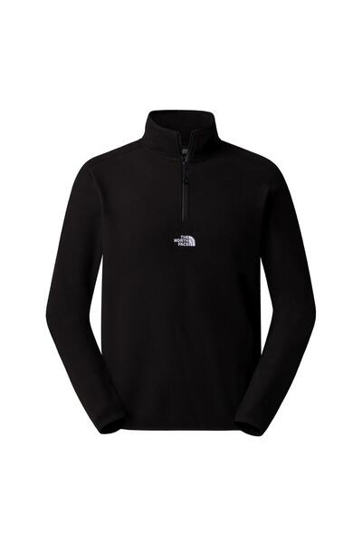 THE NORTH FACE Erkek Glacıer Kısa Fermuar - Işlemeli Logo Nf0a83ı34h01 Siyah-xs