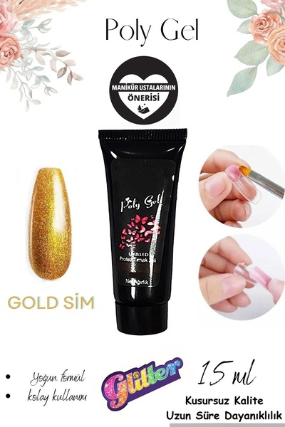 qualityworld 15 ml Glitter Serisi Tırnak Uzatma Poly Gel Nail Art Protez Tırn...