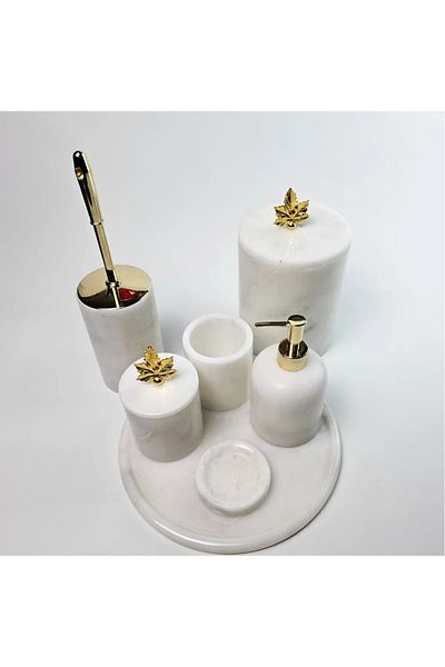ege gross White Marble Bathroom Set 7Li/Marble Bathroom Set