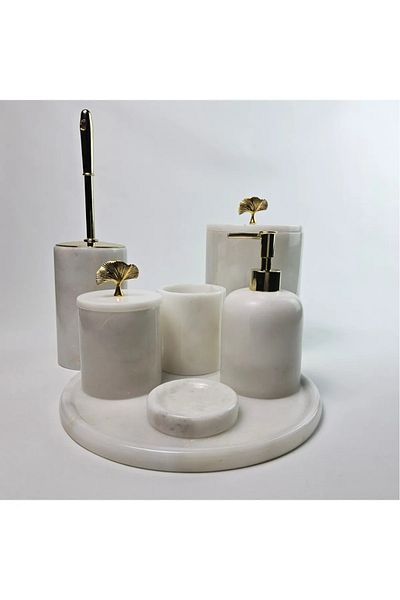 ege gross White Marble Bathroom Set 7Li/Marble Bathroom Set