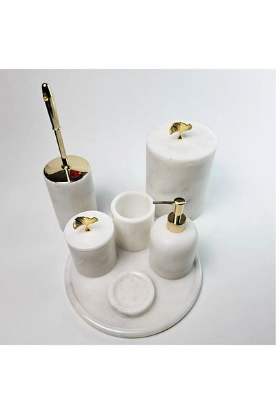 ege gross White Marble Bathroom Set 7Li/Marble Bathroom Set