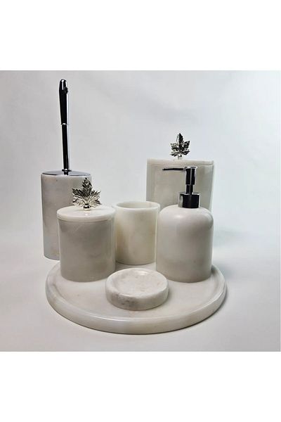 ege gross White Marble Bathroom Set 7Li/Marble Bathroom Set