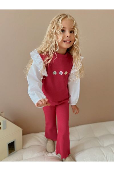 le petit sole Embroidered Camisole Set for Girl - Top and Bottom Set