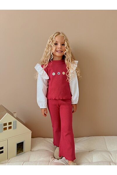 le petit sole Embroidered Camisole Set for Girl - Top and Bottom Set