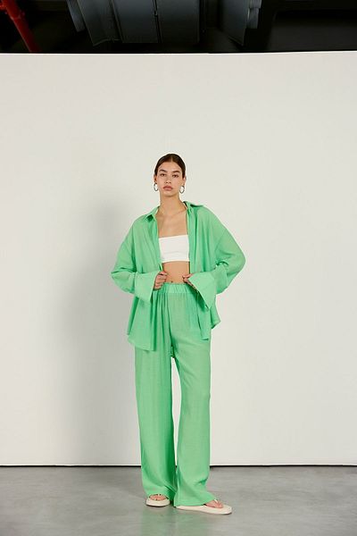 VATKALI Jogger-Hose mit weitem Bein in Grün