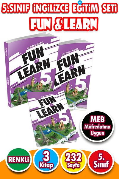 Harika Kitap 5. مجموعة تدريب اللغة الإنجليزية في الفصل الدراسي FUN & LEARN