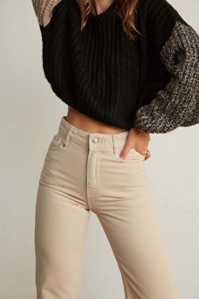 VATKALI High Rise Straight Jean Beige