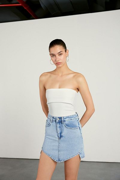 VATKALI Trägerlose Bluse Weiß
