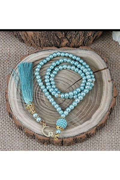 Ekvator Turquoise Vav Quality Glass Pearl Rosary