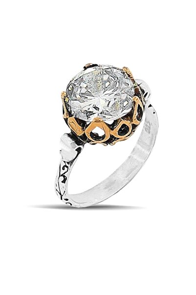 Söğütlü Silver Gümüş Zirkon Tek Taşlı Otantik Yüzük Sgtl11596