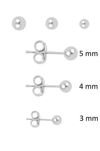 Söğütlü Silver Gümüş 3 Boy Top Kombin Küpeler Sgtl11476rodaj