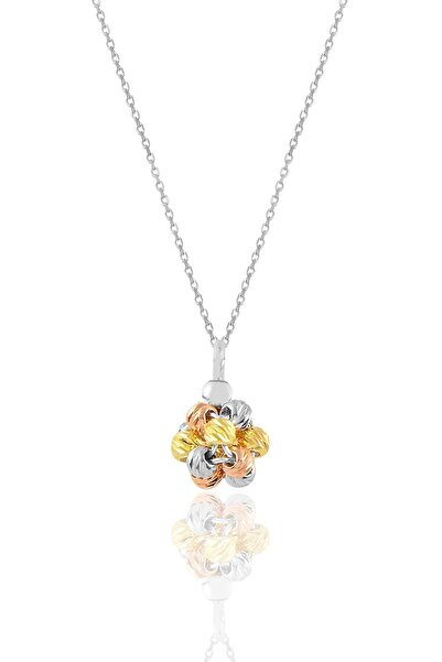 Söğütlü Silver Rodaj Ve Rose Renkli Dorissa Dorica Top Kolye Sgtl11346kolye