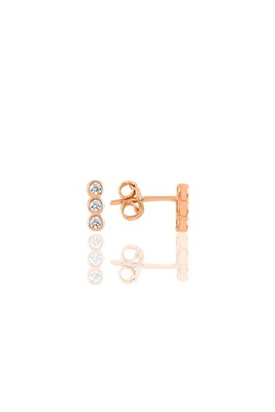 Söğütlü Silver Gümüş Rose Su Yolu Küpe Sgtl10321rose