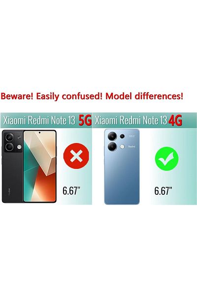 Fibaks حافظة هاتف Redmi Note 13 4G ذات حافة لامعة ومطرزة باللون الذهبي وغطاء حماية للكاميرا
