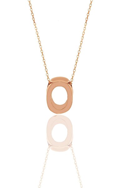 Söğütlü Silver Gümüş Rose Üç Boyutlu Minimal O Harf Kolye Sgtl11182oo