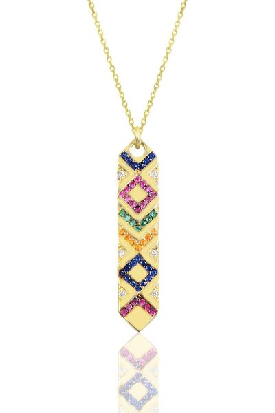 Söğütlü Silver Gümüş Gold Kilim Kolye