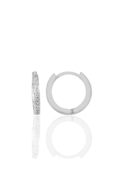 Söğütlü Silver Gümüş Rodyumlu 14 Mm Yeni Tamtur Halka Küpe Sgtl10882rodaj