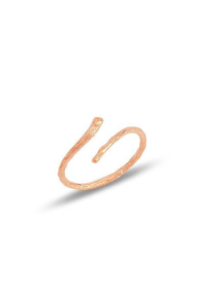 Söğütlü Silver Gümüş Rose Üstten Ayarlamalı Ince Yüzük Sgtl11689rose