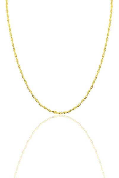 Söğütlü Silver Gümüş Altın Yaldızlı Toplu Italyan Kolye Sgtl12142gold