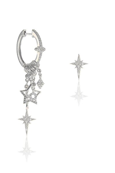 Söğütlü Silver Gümüş Kutup Yıldızı Modeli Şans Küpe Sgtl9485r