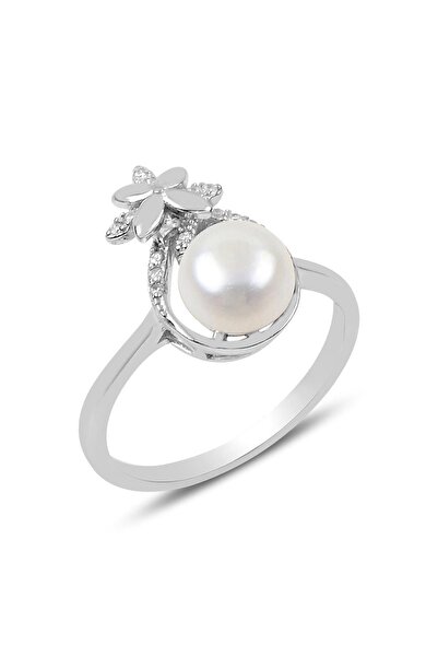 Söğütlü Silver Gümüş Incili Ve Zirkon Taşlı Damla Modeli Yüzük Sgtl9787